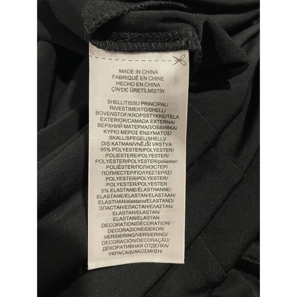 Ralph Lauren Black Knit Dress Satin Waist Ruffle Size 16 - Picture 8 of 14